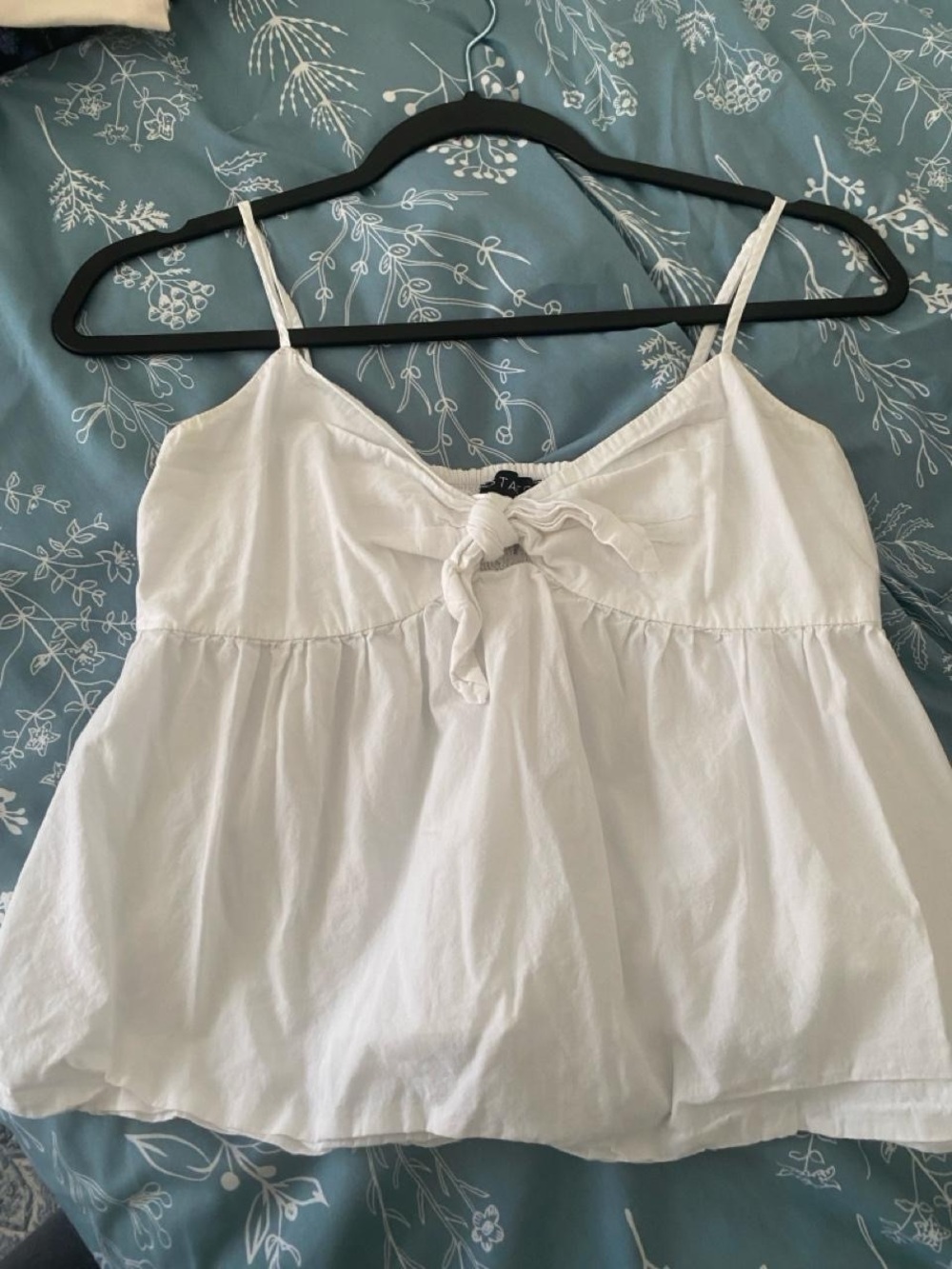 Estate White Tie-Front Spaghetti Strap Tank Top